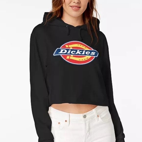 DICKIES Raw Hem Cropped Relaxed Fit Sweatshirt In Yellow Green Color.Size Medium - Picture 2 of 11